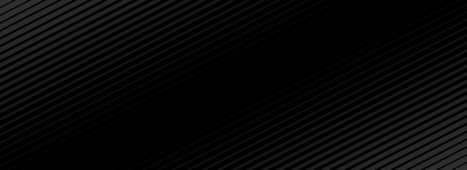 Poster - Black oblique straight line background. Masculine dark linear abstract wallpaper. Elegant luxury striped gradient texture. Grey diagonal lines backdrop for flyer, banner, poster, presentation. Vector