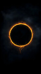 Wall Mural - Fiery ring eclipse, dark clouds, cosmic event, space wallpaper