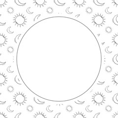 Wall Mural - weather frame. doodle weather circle frame. hand drawn weather frame background. weather background