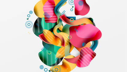 Poster - Vibrant abstract background overlapping shapes