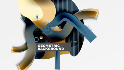 Poster - Abstract background - Lines circles and liquid shapes