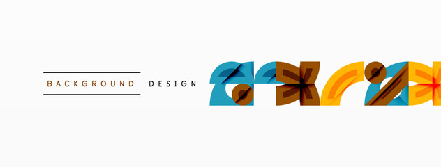 Poster - Abstract geometric background shapes forming a modern, symmetrical pattern. Bold contrast, smooth gradients, dynamic composition, futuristic style