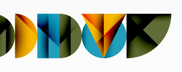Wall Mural - Minimal geometric abstract background. Circle square and triangle design