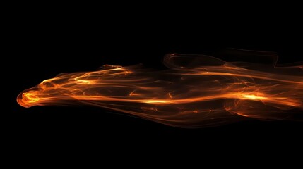 Fototapete - Abstract fiery energy trails on black background creating dynamic and vibrant composition