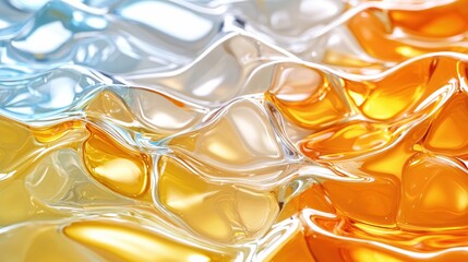 Aufkleber - Abstract Liquid Art with Golden and Blue Tones Reflecting Light in a Modern Design Style