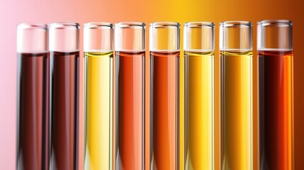 Aufkleber - Row of Laboratory Glass Test Tubes with Colorful Liquids for Scientific Research and Experiment