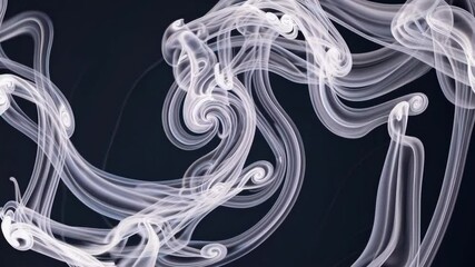 Poster - Swirling white smoke patterns on dark background, abstract art concept