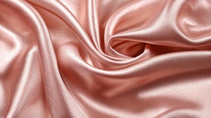 Aufkleber - Elegant swirl of light rose silk fabric creating a soft and luxurious texture background