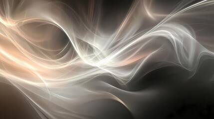 Aufkleber - Abstract luminous waves in beige and gray tones creating a modern artistic background