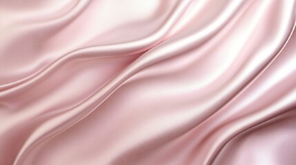 Fototapete - Elegant Rose Gold Silk Fabric Flowing in Soft Waves Creates a Luxurious and Smooth Texture