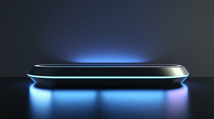 Aufkleber - Futuristic Product Display Platform with Neon Lighting for Modern Presentation Design