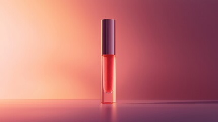 Poster - Elegant lip gloss product shot on a gradient background displaying cosmetic beauty and style