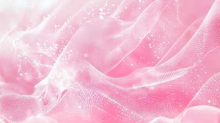 Fototapete - Ethereal pink waves of light and particles create a dreamy and soft abstract background