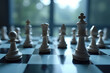 © NEW - Chess pieces arranged on board, showcasing strategy and focus