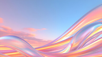 Wall Mural - Abstract 3D Pastel Wave Background