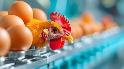 Aufkleber - Intelligent Poultry Monitoring System Tracking Temperature in Processing Unit   Automated digital technology for efficient and sustainable food production in the agriculture industry