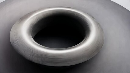 Poster - Abstract Torus: A Study in Metallic Grey and Shadow