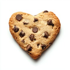 Wall Mural - chocolate chip cookie in a heart shape