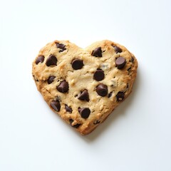 Wall Mural - chocolate chip cookie in a heart shape