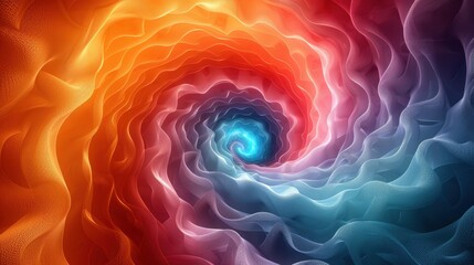 Poster - Colorful abstract spiral with dynamic layers and radiant light effects