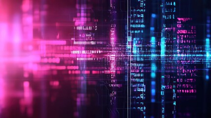 Abstract Digital Technology Background With Pink Purple Blue Colors