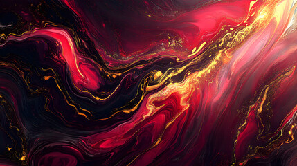 Fototapete - Abstract art wallpaper featuring a dramatic fusion of ruby red colors and shapes in a modern design