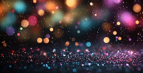 Poster - Colorful bokeh and glitter sparkle in vibrant abstract background