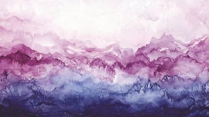 Poster - Abstract watercolor landscape with gentle gradient of pink purple and blue colors