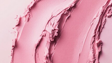 Poster - Abstract pink texture background with smeared creamy paint for cosmetic or beauty product