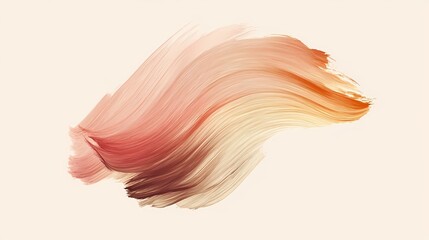Poster - Abstract brushstroke design in warm earth tones on a soft peach background for artistic appeal