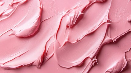 Aufkleber - Artistic Pink Cream Texture Background with Abstract Strokes and Smooth Surface for Beauty