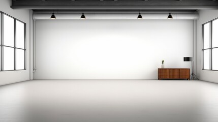 Poster - Spacious Minimalist Interior Design with Natural Light and Simple Furnishings Offering a Clean and Modern Aesthetic