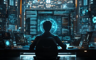Poster - Fullstack developer immersed in code