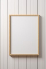 Poster - Minimalistic Mockup Poster Frame on Wooden Wall for Art Display and Design Inspiration