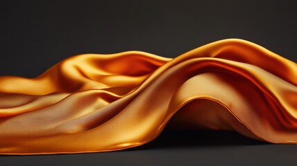 Fototapete - Flowing silk fabrics create an elegant display in soft lighting on a neutral background with blank space for text. Generative AI