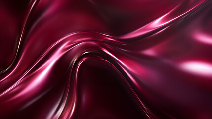 Poster - Red satin fabric with smooth surface and dramatic swirl pattern for textile and design backgrounds