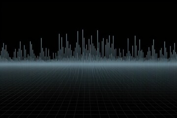 Fototapete - abstract digital waveform visualization with grid background highlighting audio frequencies in a dyn