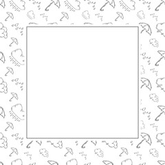 Wall Mural - weather frame. doodle weather square frame. hand drawn weather frame background. weather background