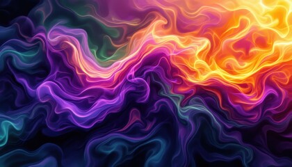 Poster - Vivid abstract swirling colors in motion create a dynamic artistic pattern
