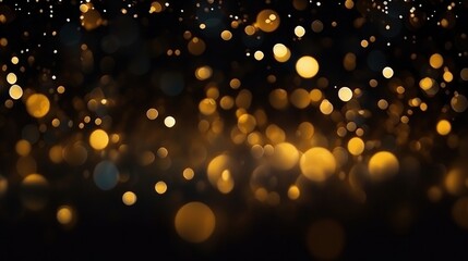 Poster - Golden Glitter Bokeh Effect with Sparkling Lights and Charming Background for Festive and Decorative Uses
