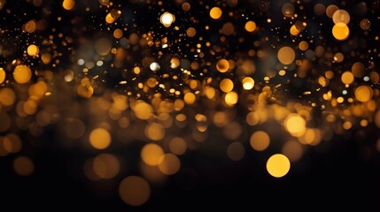 Poster - Glimmering Golden Bokeh Background with Sparkle Effects and Glittering Lights for Creative Projects and Celebrations