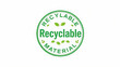 © Prateek - 'Recyclable Material' – A green circular stamp highlighting eco-friendly packaging, sustainability, and environmental responsibility.