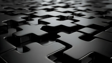 Poster - Abstract Black Puzzle Pieces Background