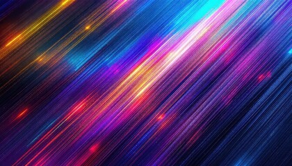 Poster - Vivid neon light streaks in motion on dark background with dazzling colors