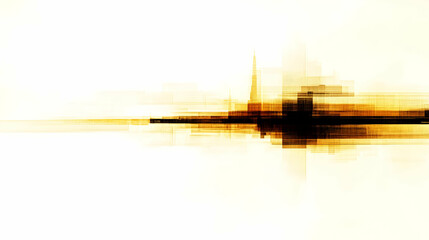 Wall Mural - Abstract Cityscape Illustration - Golden Hues