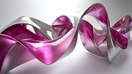 Poster - Pink sculpture displayed against a plain white background with soft lighting and shadows
