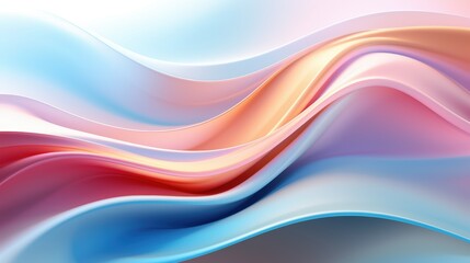 Poster - smooth and fluid abstract 3d waves in pastel colors creating a serene and dreamy atmosphere for mode