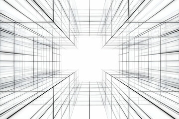 Wall Mural - Abstract 3D Grid Structure Illustration