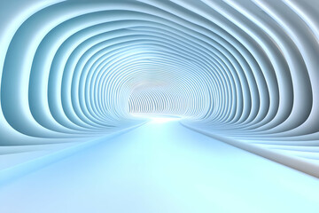 Sticker - Abstract 3D Tunnel Background Light Blue