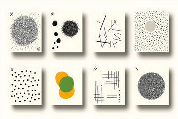 Sticker - Abstract Illustration Set: Geometric Shapes, Dots, Lines